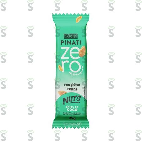  Barra de Cereal Pinati Nuts Vegana Chips Coco Embalagem 25g
