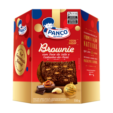 Panettone Panco Brownie Doce De Leite e Castanha Do Pará 550g