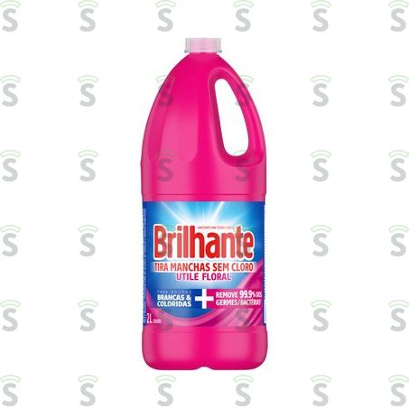  Tira-manchas Líquido Brilhante Roupas Brancas e Coloridas Floral Frasco 2lt