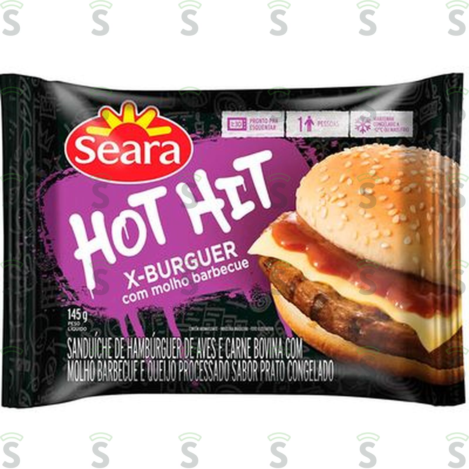 Sanduíche Seara Hot Hit X-burguer Molho Barbecue 145G