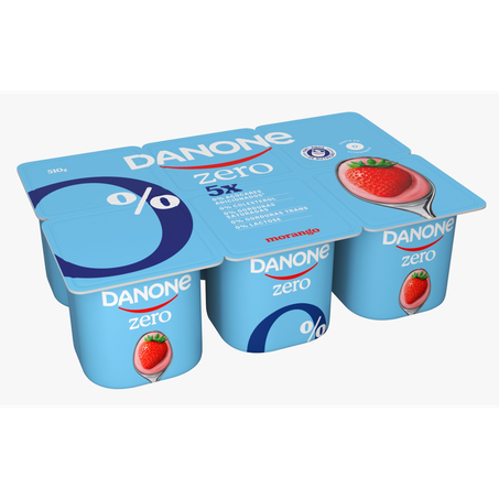 Iogurte Desnatado Danone Zero 5x Morango 510g