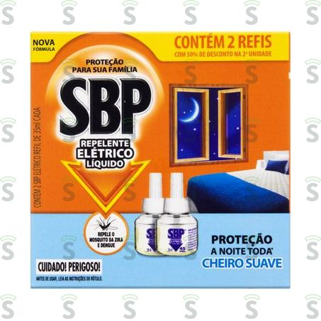  Repelente Elétrico Sbp Refil Cheiro Suave 50% Desconto 2un