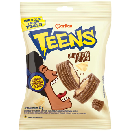 Biscoito Teens Marilan 30g - Chocolate Branco