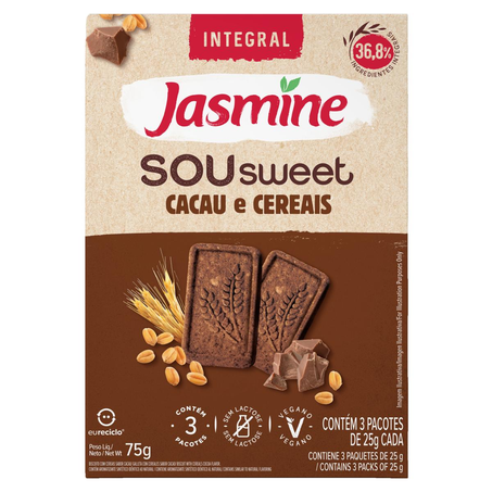 Biscoito Jasmine 75g - Integral - Cacau & Cereais